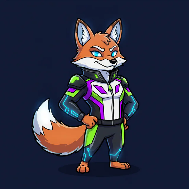 Volt the electric fox mascot